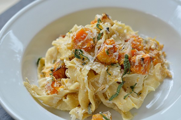 Pappardelle with roasted butternut squash and ricotta