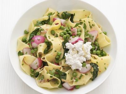 Pappardelle with spring vegetables