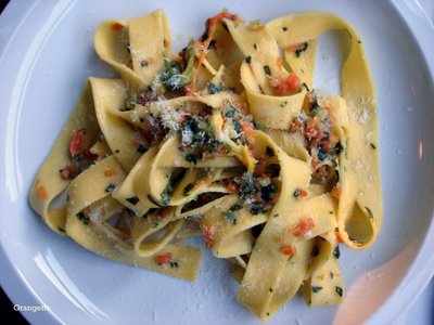 Pappardelle with zucchini blossom sauce