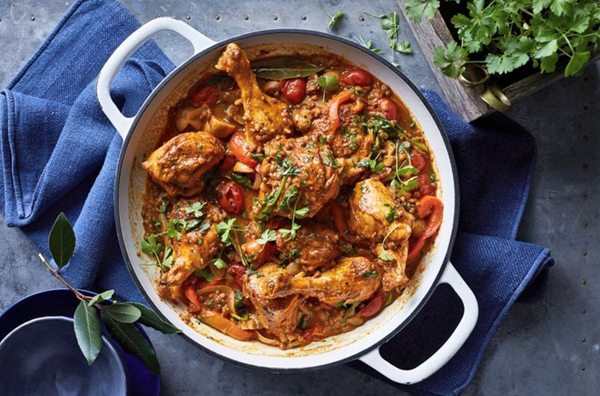 Paprika chicken and lentil casserole
