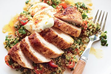 Paprika chicken with quinoa tabbouleh