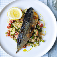Paprika mackerel with tabbouleh