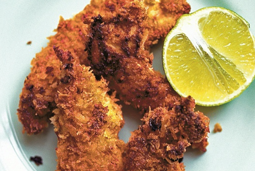Paprika, mustard chicken goujons