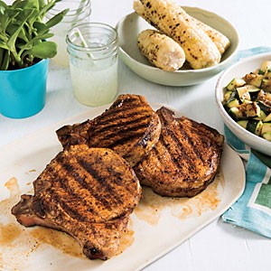 Paprika pork chops with zucchini