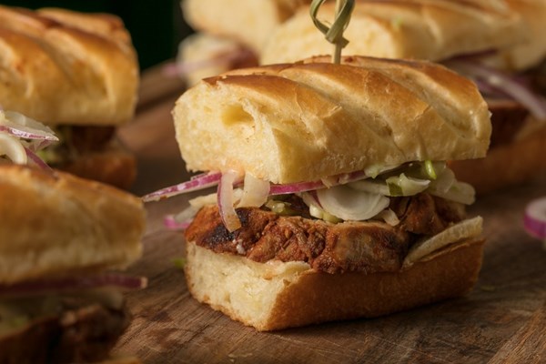 Paprika pork sliders with fennel slaw