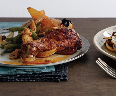 Paprika roast chicken with sweet onion