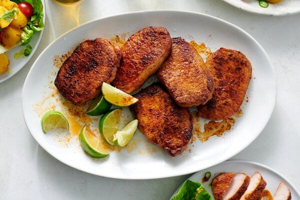 Paprika-rubbed pork chops