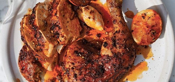 Paprika-rubbed sheet-pan chicken with lemon