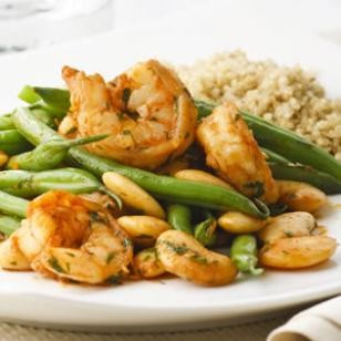 Paprika shrimp & green bean sauté