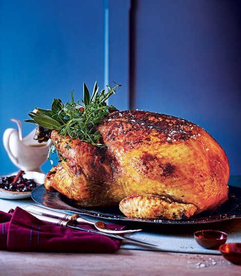 Parcel baked turkey with cider glaze