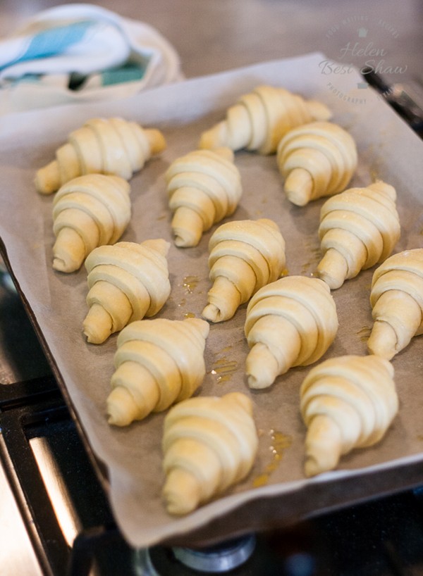 Parisian style buttery croissants