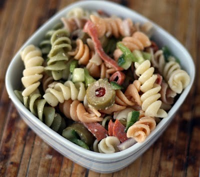 Parm, olive & pepperoni pasta salad
