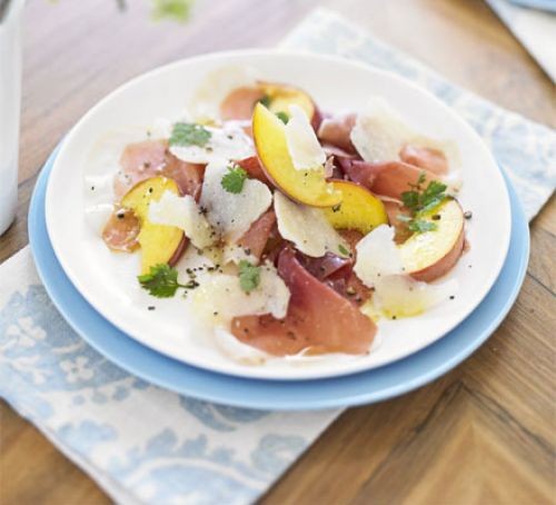 Parma ham & peach plates