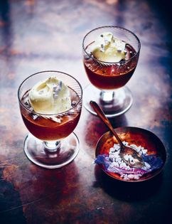 Parma Violet chocolate mousse