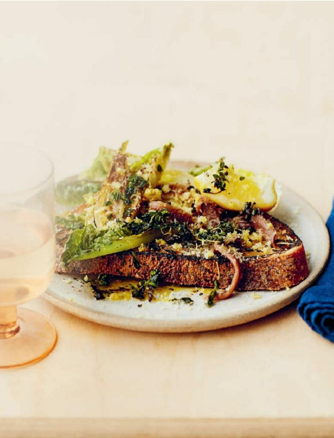 Parmesan, anchovy and thyme toasts