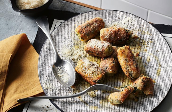 Parmesan and cavolo nero gnudi with lemon butter