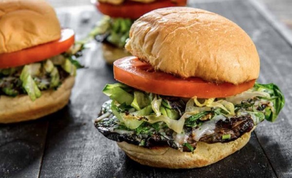 Parmesan and herb-stuffed portobello burger [Wilbur's Revenge]