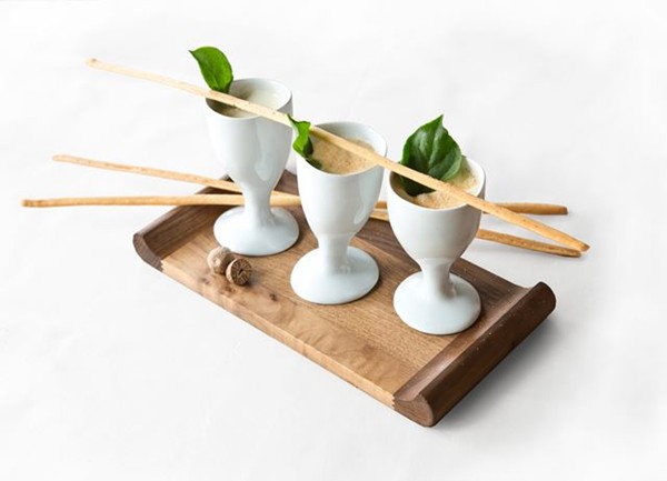 Parmesan and potato mousse with Parmesan crisps