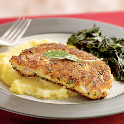 Parmesan and sage-crusted pork chops