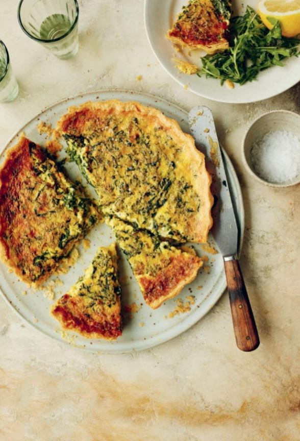 Parmesan and spinach tart