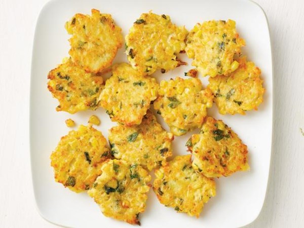 Parmesan-basil corn cakes