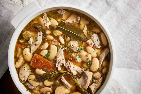 Parmesan-braised gigante beans with turkey
