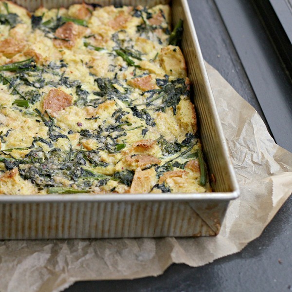 Parmesan bread pudding with broccoli rabe recipe | Eat Your Books