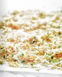 Parmesan, breadcrumbs & seed coating
