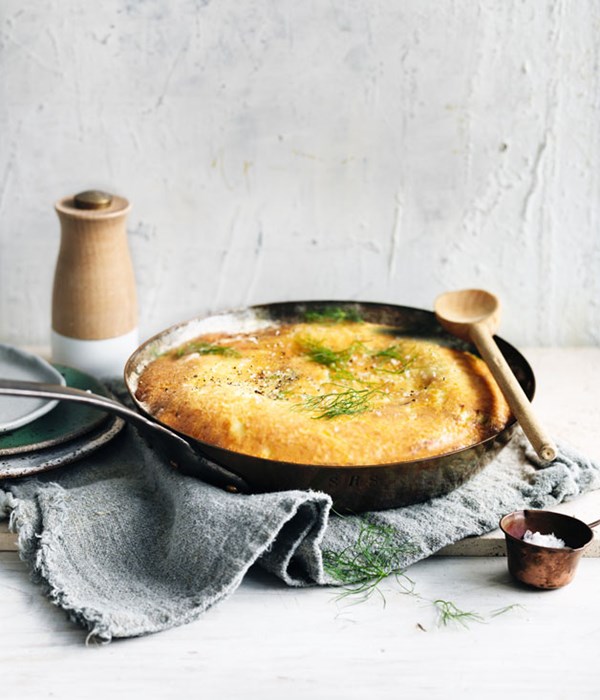 Parmesan, brown butter, fennel and leek fritata