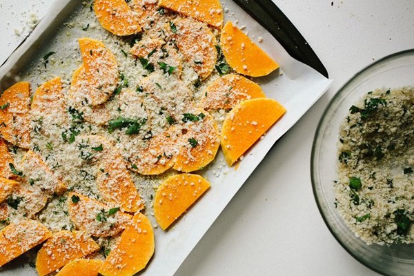 Parmesan-crusted butternut squash