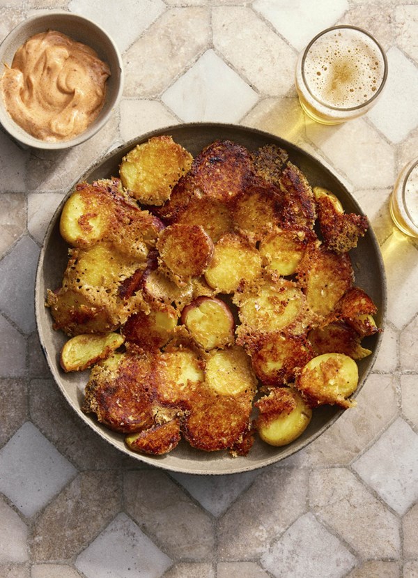 Parmesan-crusted roasted potatoes