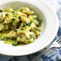 Parmesan gnocchi with chunky lemon pesto