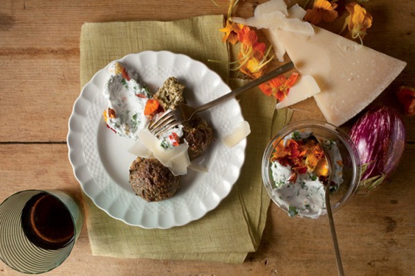 Parmesan-packed eggplant meatballs