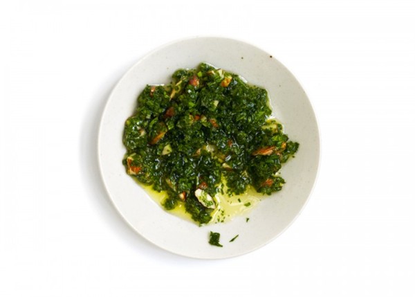 Parsley-almond salsa verde