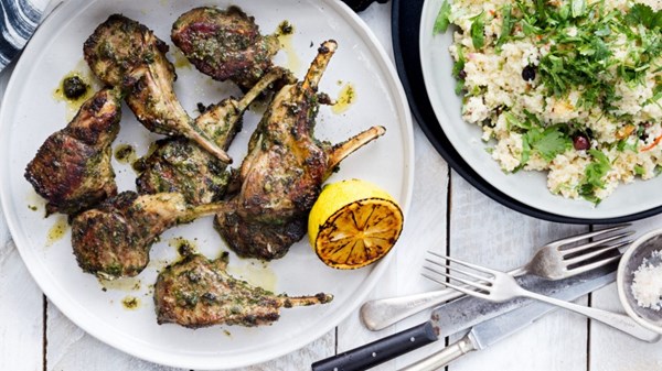 Parsley and coriander lamb chops