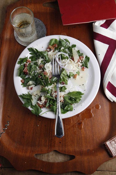 Parsley and pancetta salad