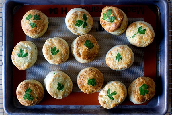 Parsley pecorino biscuits