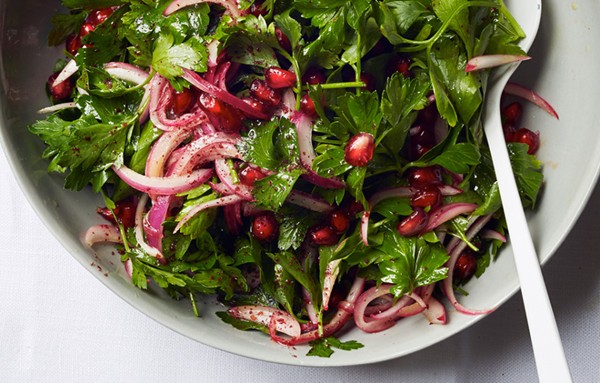 parsley red onion and pomegranate salad