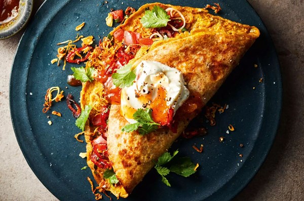 Parsnip & carrot masala omelet