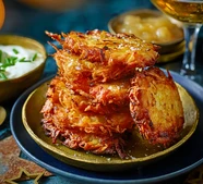Parsnip & Parmesan oven-fried latkes