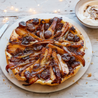 Parsnip and chestnut tarte Tatin