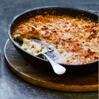 Parsnip and hazelnut gratin