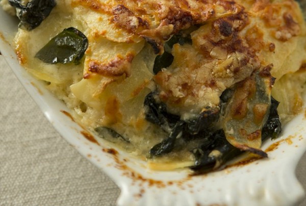 Parsnip and kale gratin