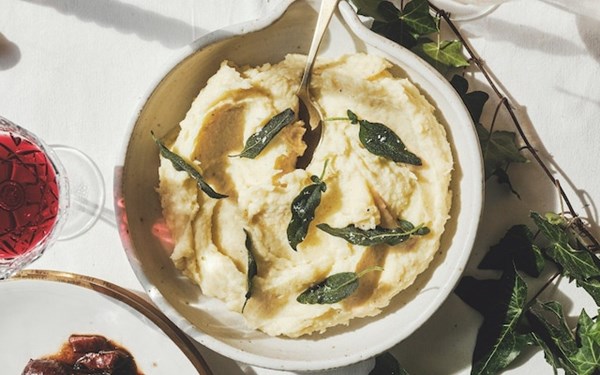 Parsnip and potato mash with sage and brown butter