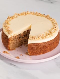 Parsnip, apple & hazelnut cake