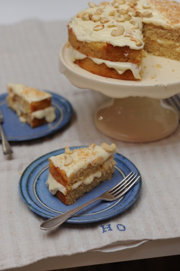 Parsnip, cashew and coconut cake
