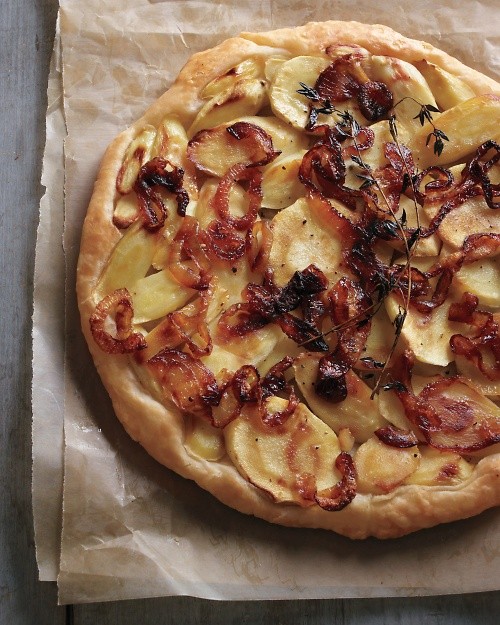 Parsnip-onion tarte Tatin