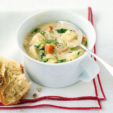 Parsnip, yam, and watercress chowder