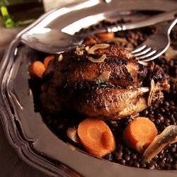 Partridge with lentils