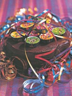 Party cake with streamers